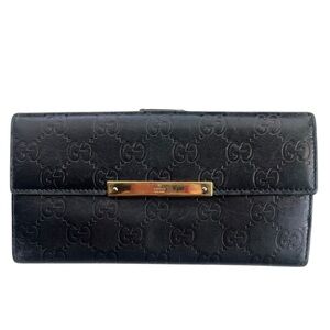 Gucci Black Guccissima Continental Wallet